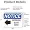 Signmission Entering Quiet Zone (Left Arrow) Sign With Symbol, 10 in W x Rectangle, Vinyl Decal OS-2PACK-NS-D-710-L-12093 - alternate 5